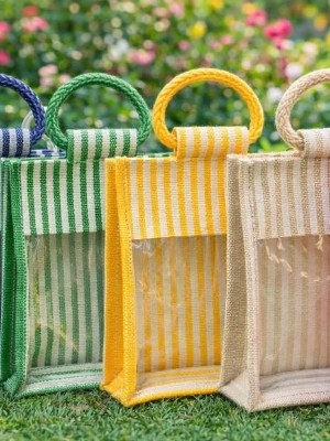 Jute bag with ziper