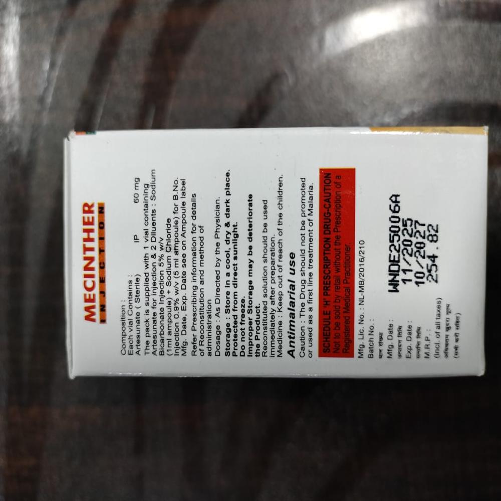 Artesunate Injection 60mg - Recommended For: Doctor