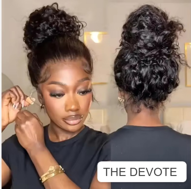 The Devote 360 Hd Full Lace Glueless Wig | Indian Virgin Hair Deep Curly Drawstring Wig - Color: All Shades Available