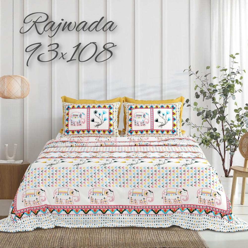 Sanganeri Block Printed Cotton Bedsheet - Color: Multi
