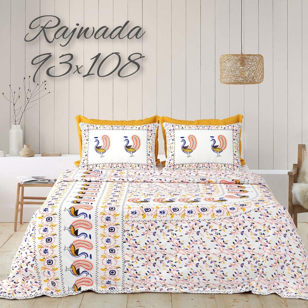 Sanganeri Block Printed Cotton Bedsheet