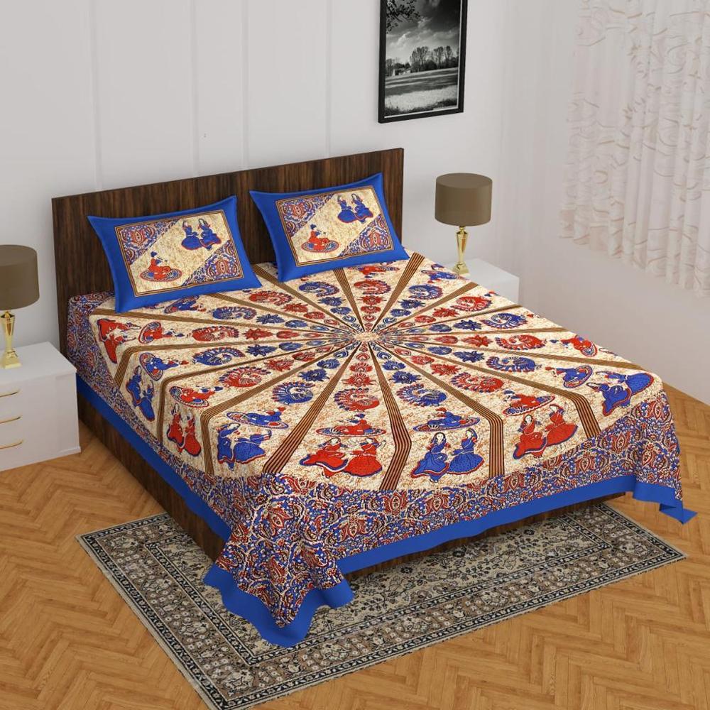 Hand Block Printed Cotton Bedsheet