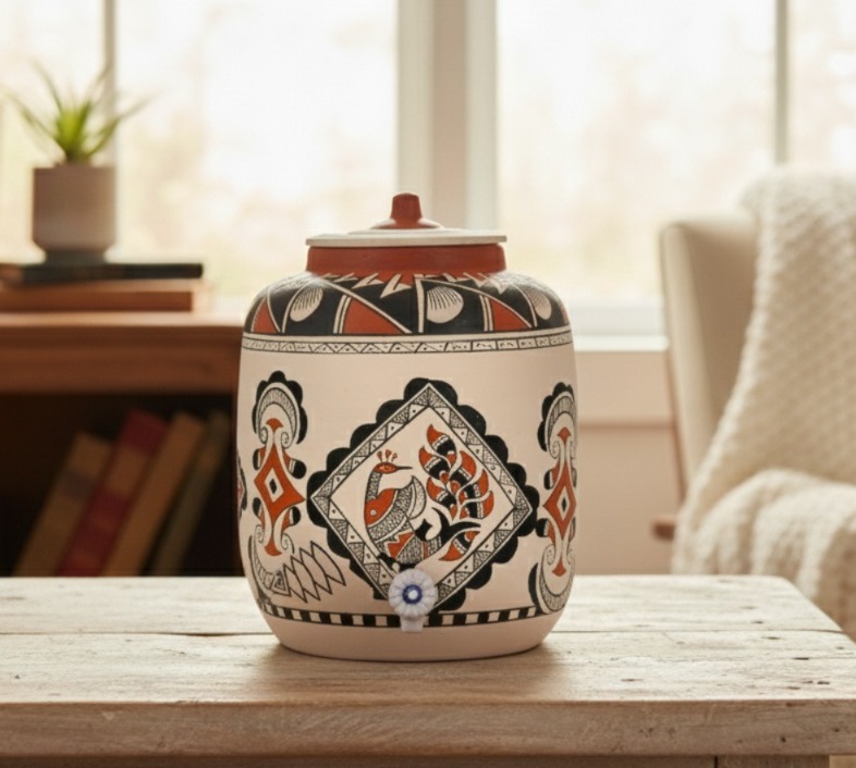 Clay Water Pot Peacock 17 LTR