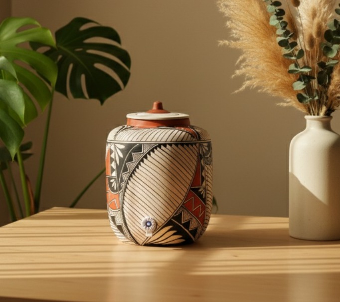 Clay Water Pot Harp 17 LTR