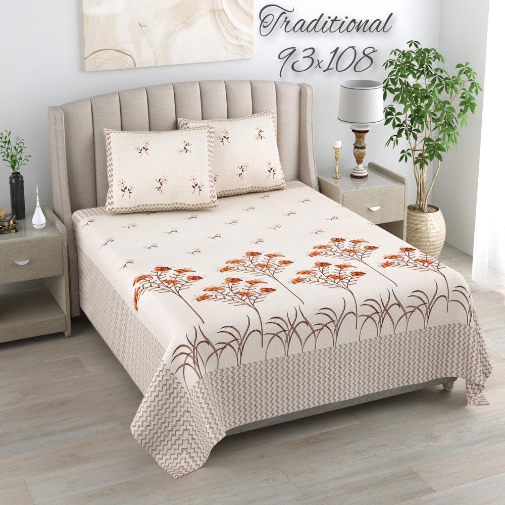 Hand Block Ptrinted Bedsheet - Color: Multi
