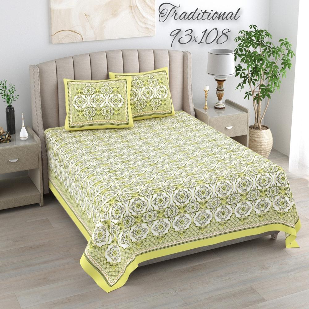 Hand Block Ptrinted Bedsheet - Color: Multi