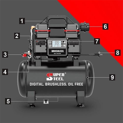 Digital Air Compressor - Color: Black