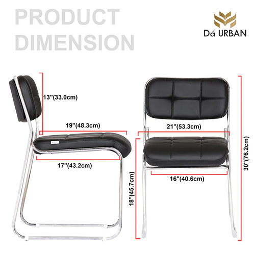 Black Da Urban Auston Visitor Study Chair Without Arms