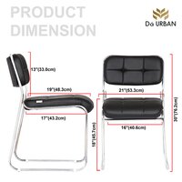 Black Da Urban Auston Visitor Study Chair Without Arms