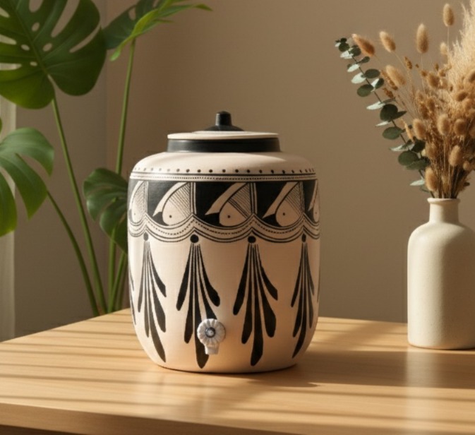 Clay Water Pot Black Spade 17 LTR