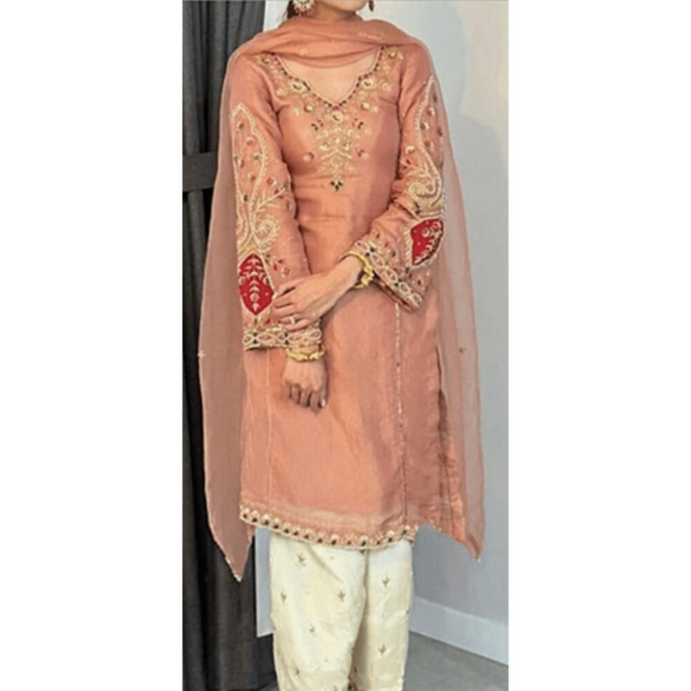 Shimar Shirt Upada Bottom Organza Dupatta - Color: Multicolor
