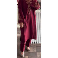 Pashmina Silk With Chinon Dupatta - Color: Red