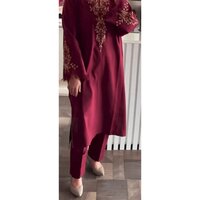 Pashmina Silk With Chinon Dupatta - Color: Red