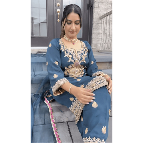 Glass Organza Shirt Glass Organza Dupatta Upada Silk Bottom