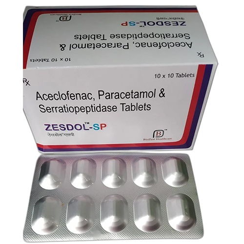 Aceclofenac Paracetamol And Serratiopeptidase Tablets