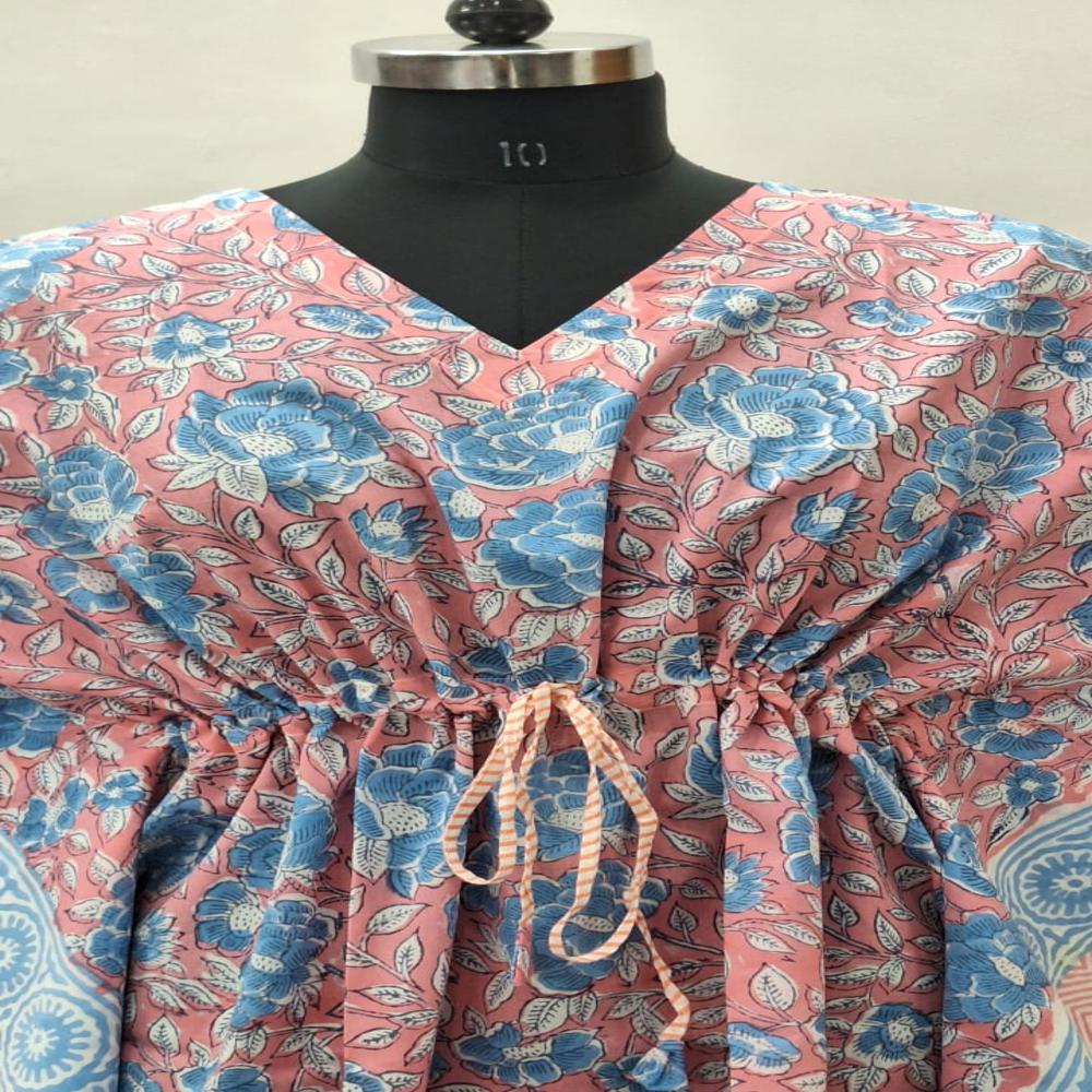 Beautiful Hand Block Printed Kaftan - Bust Size: 46 Inch (in)
