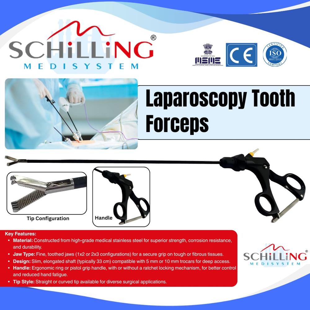 Schilling Laparoscopy Tooth Forceps - Application: Hospital