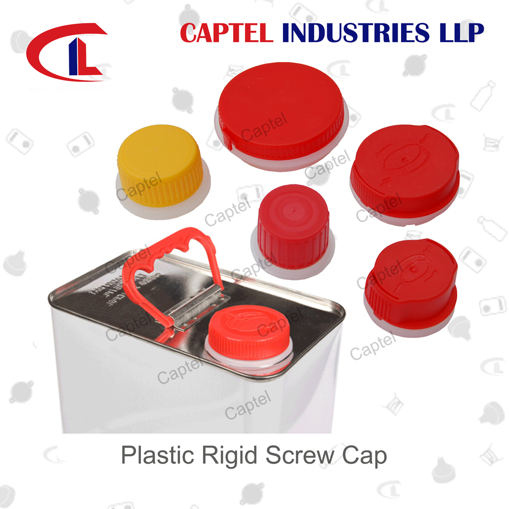 Plastic Rigid Screw Cap - Color: Red