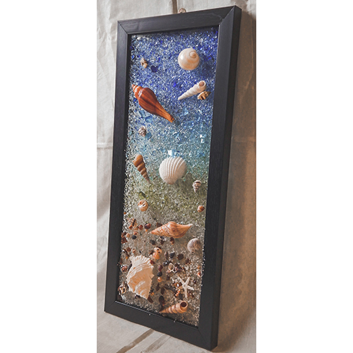Square Sea Shell Frame - Color: Multicolor
