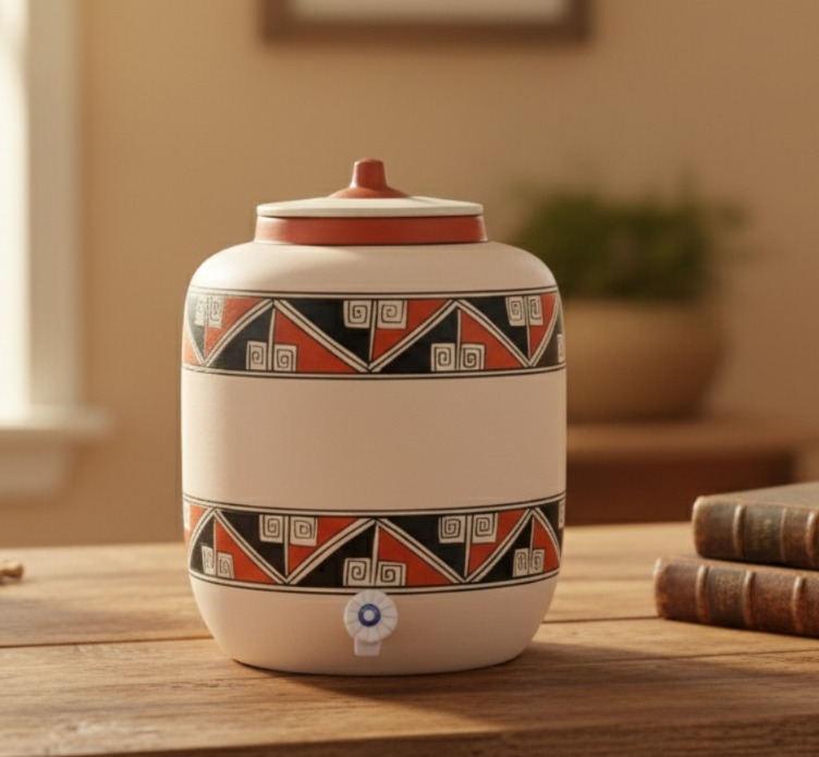 Clay Water Pot Double Border 17 LTR