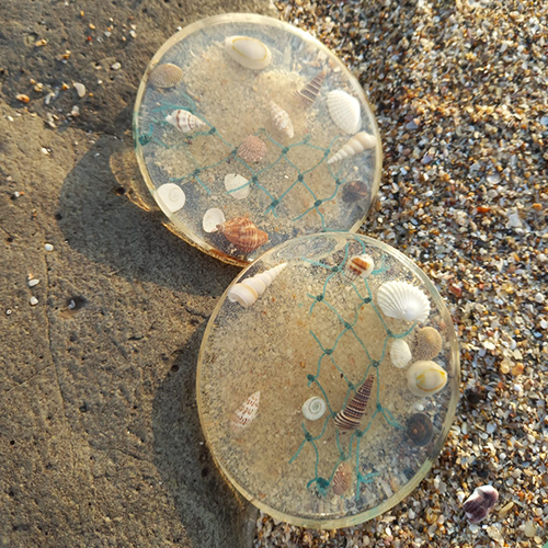 Resin Coaster, Seashell Handicraft