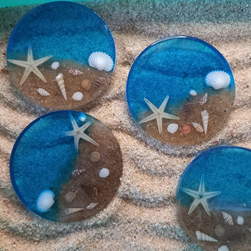 Resin Coaster, Seashell Handicraft