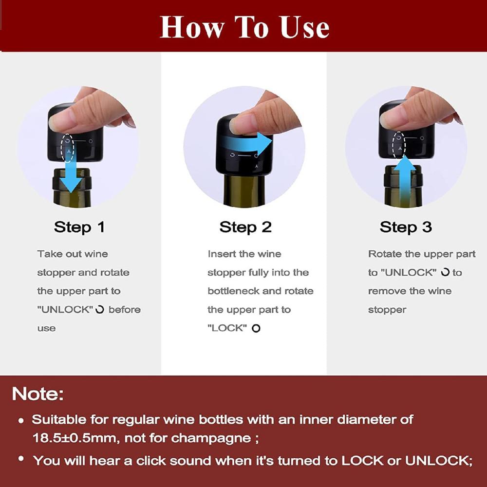 W-ine Bottle Stopper Silicone Sealed