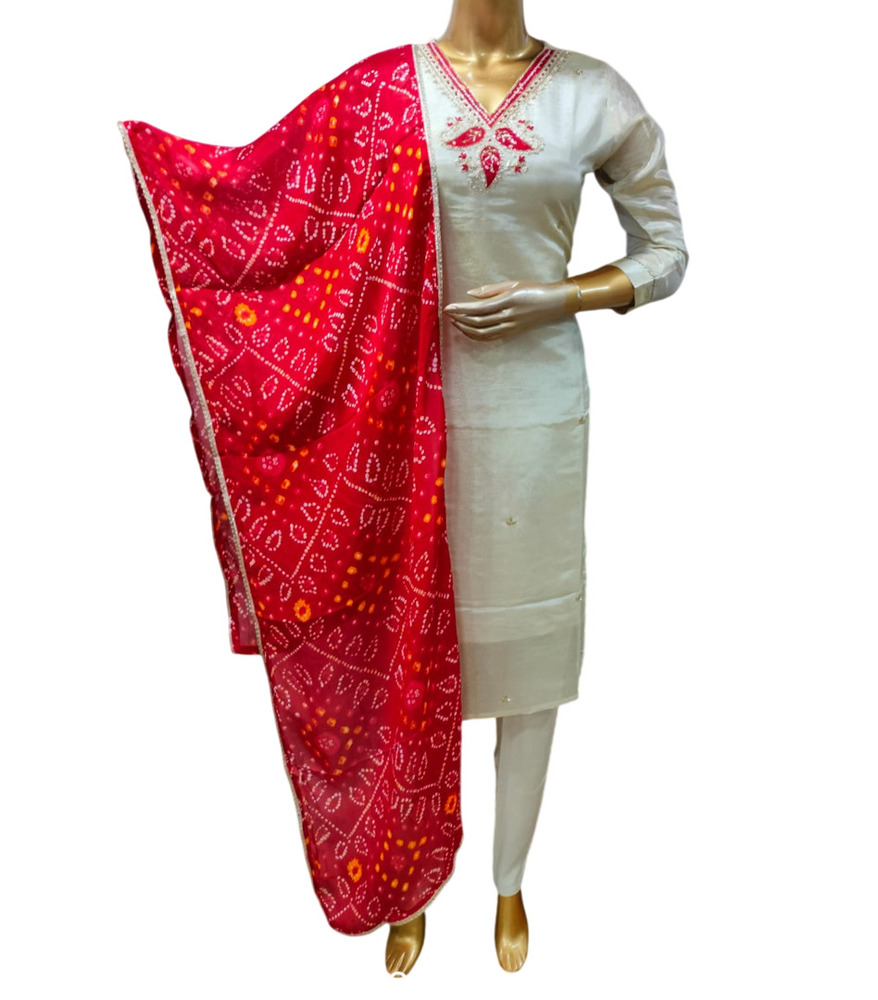 Rayon Blend Straight Bandhani Printed Kurti