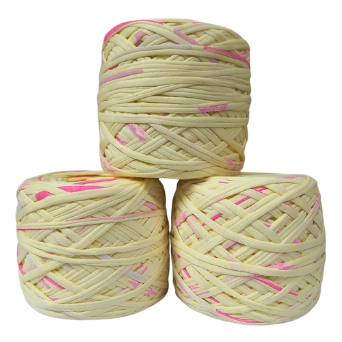 Flexi T-Shirt Yarn - Light yellow & pink