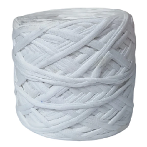 Flexi T-shirt Yarn - Cotton Blend 450g White, Thick 7-9mm | Eco-friendly, Stretchable, Hypoallergenic