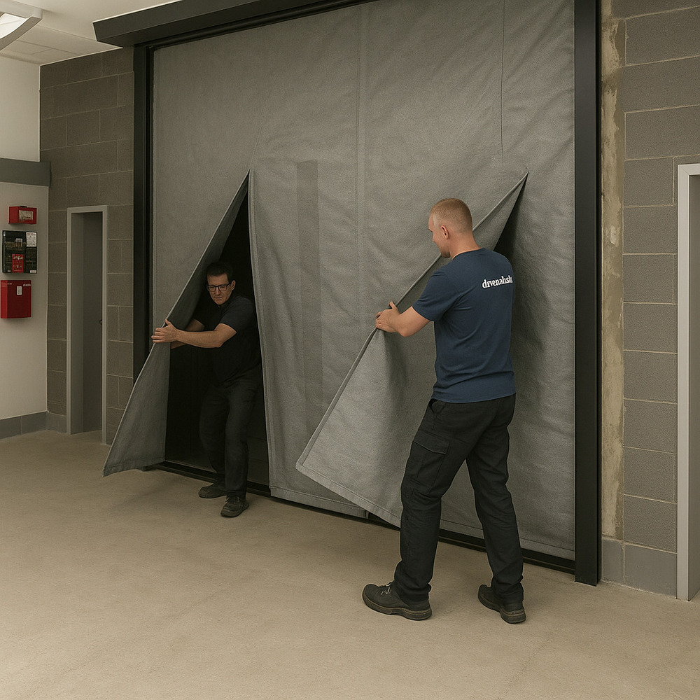 Fire Curtains (Egress Curtain) - Color: Grey