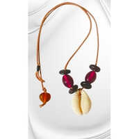 Seashell Designed Necklace Set - Color: Multicolor