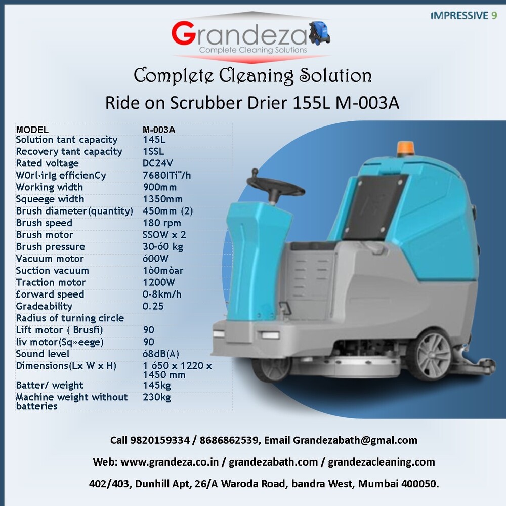 IMP GRANDEZA Mini Ride on Scrubber Drier 85L M-004