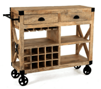 WOODEN BAR TROLLEY