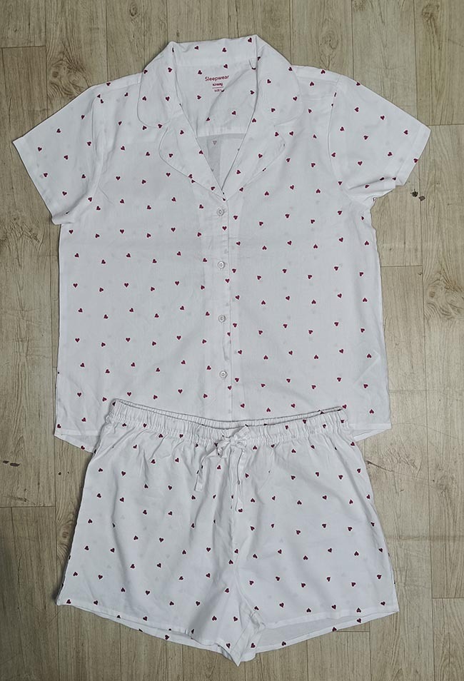 W13401 Sinsay Ladies Viscose Woven Shorty Set