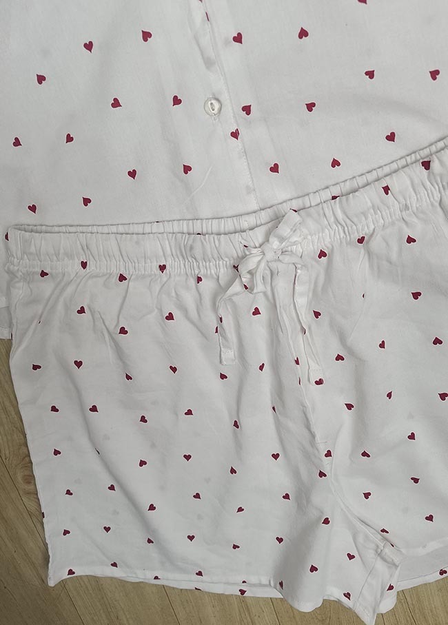 W13401 Sinsay Ladies Viscose Woven Shorty Set