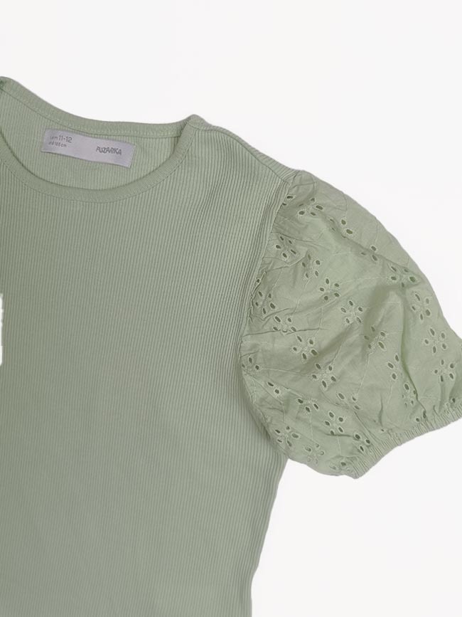 G22124 Girls Crochet Sleeve Top