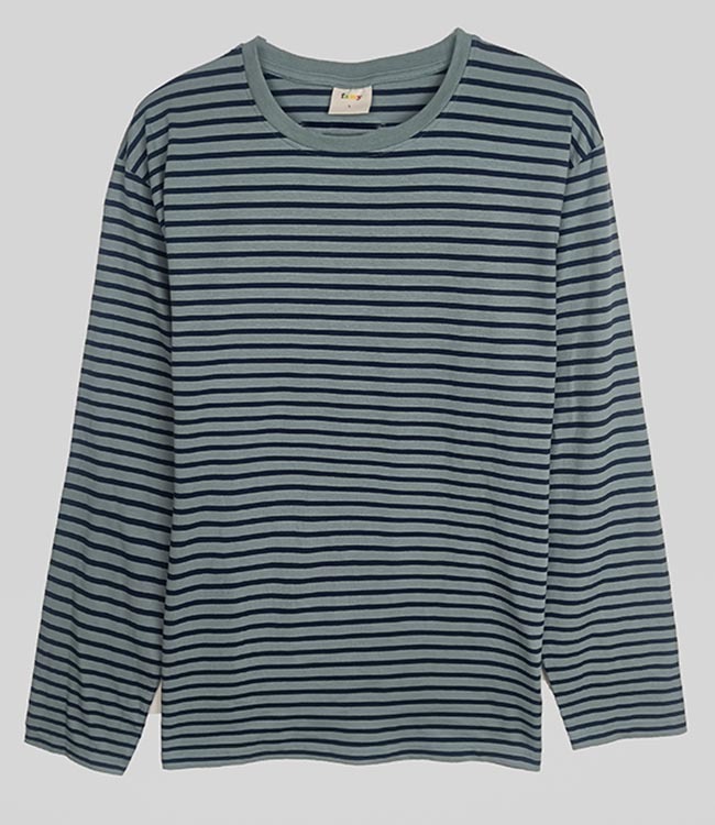 M11462 Mens Striped Long Sleeve T-Shirts