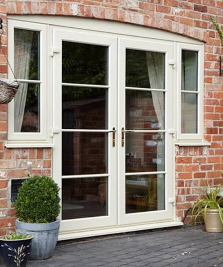 White Upvc French Window