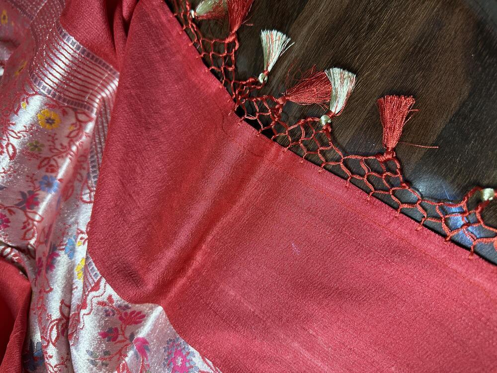 Magenta Handloom Pure Katan Silk Saree