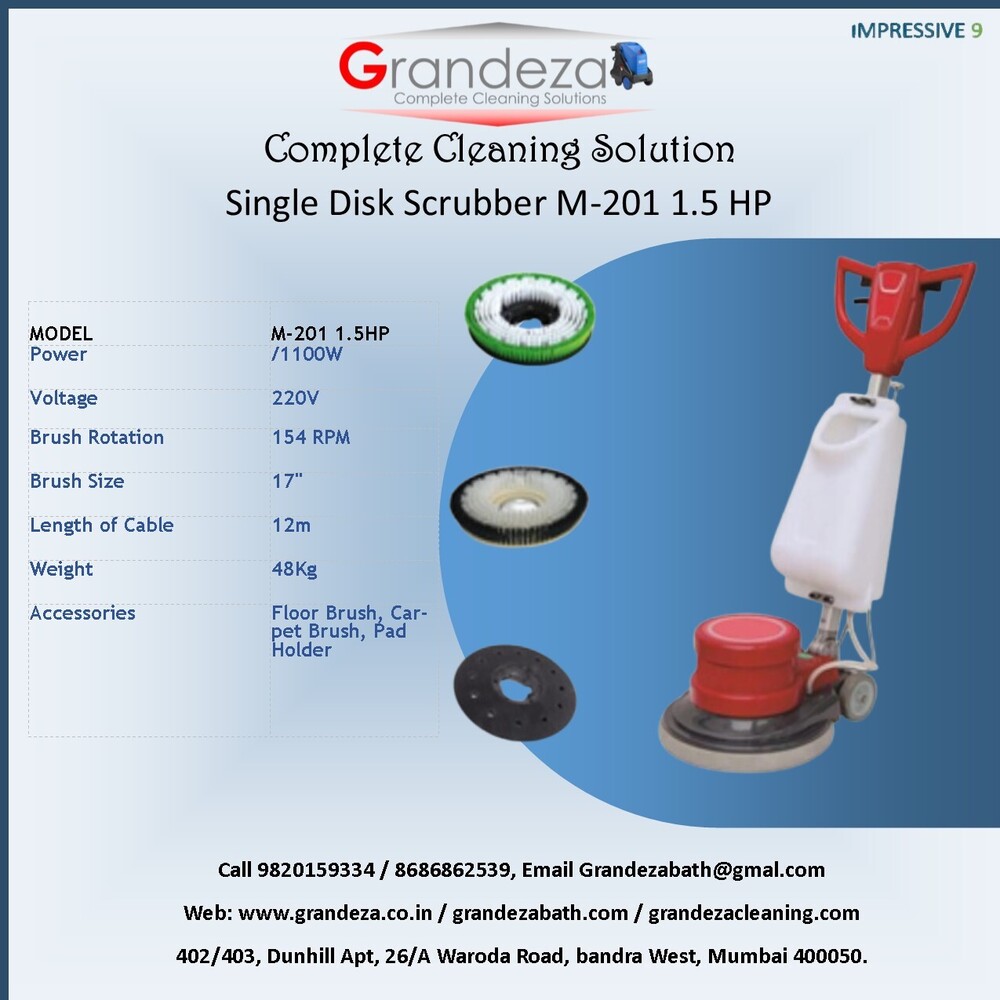 IMP GRANDEZA Single Disk Scrubber M-201 1.5 HP