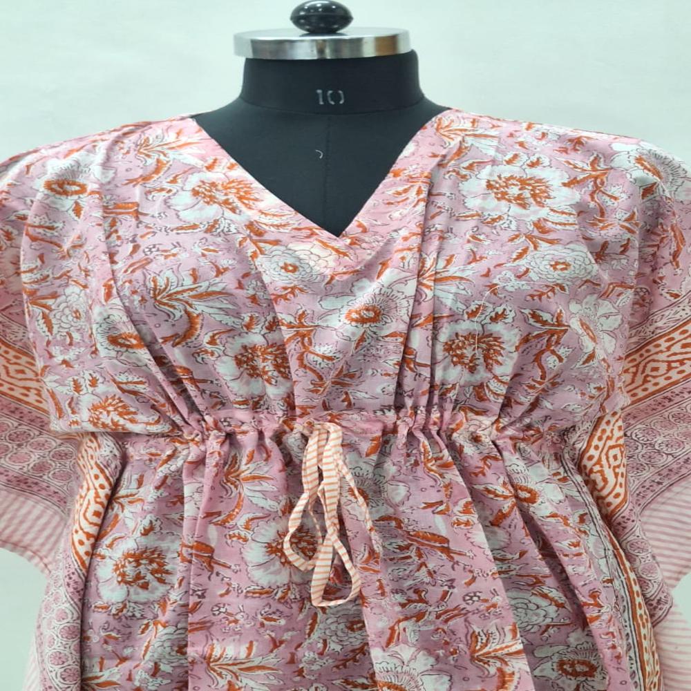 Floral Printed Cotton Kaftan