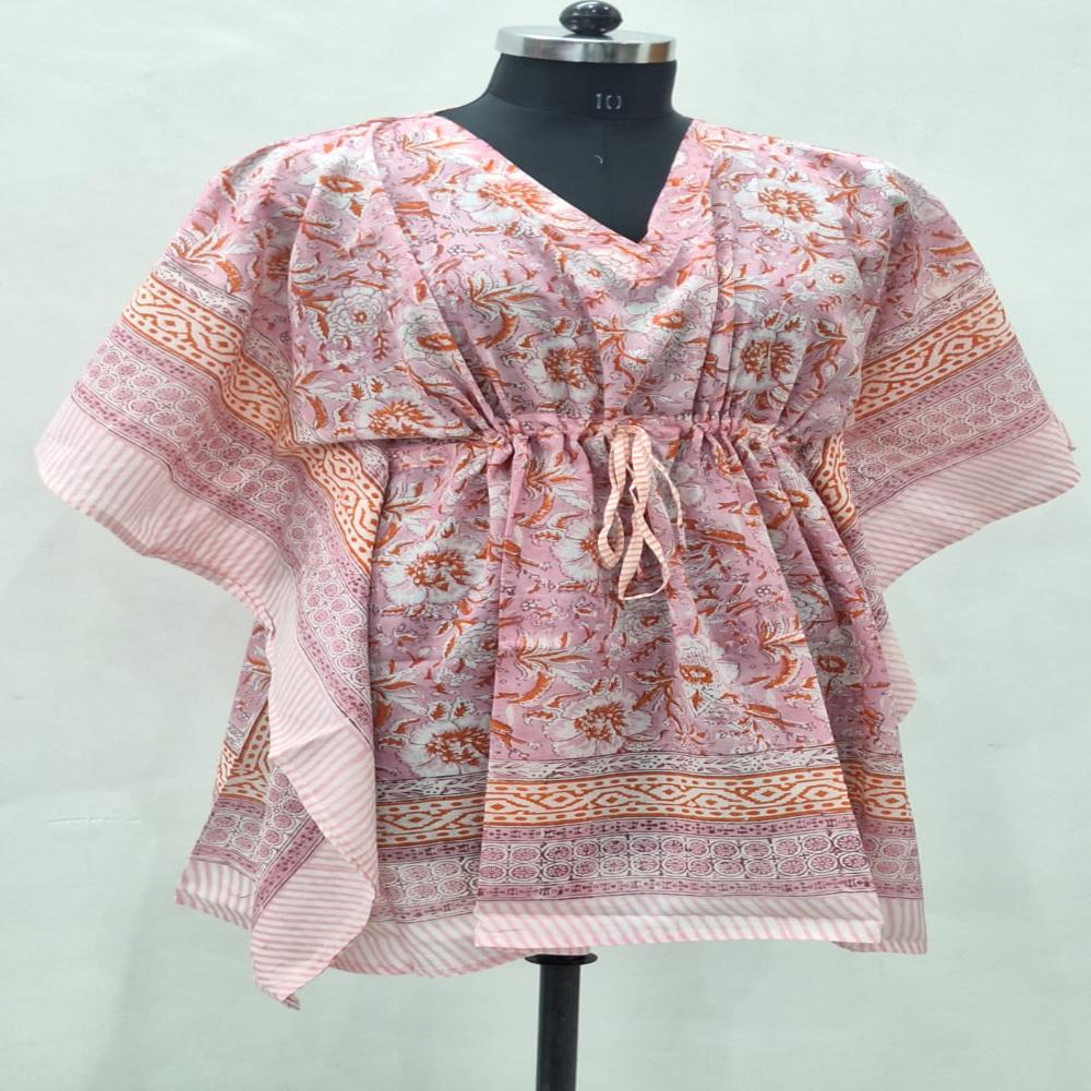 Floral Printed Cotton Kaftan