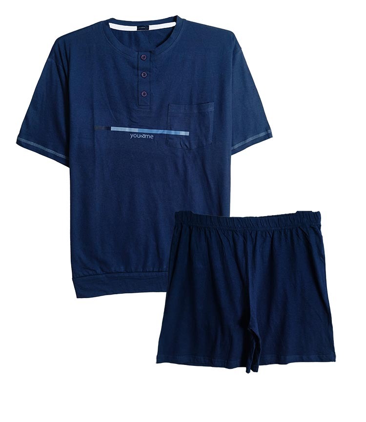 M11458 Mens Printed Shorty Set