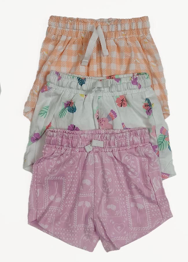 A31195 Baby Girls Knit Shorts Assorted