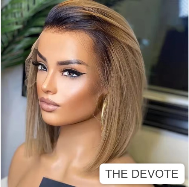 The Devote Brazilian Virgin HD Lace Front Bob Wig | Bone Straight 1B/Gray Human Hair Wig
