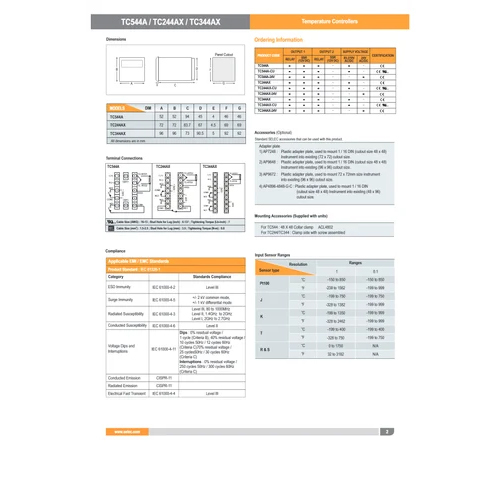 Selec Temperature Controller Tc344ax
