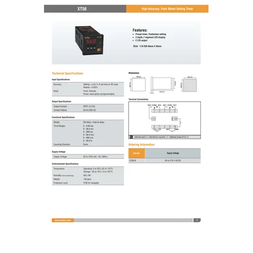 Selec Timer Xt56n-24v - Application: Industrial