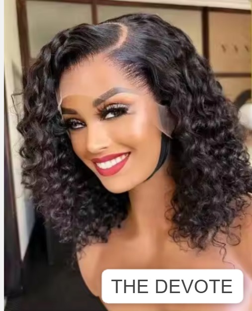 The Devote Short Bob 4x4 Lace Closure Wig | Brazilian Wave Curly Human Hair Wig 150% Density