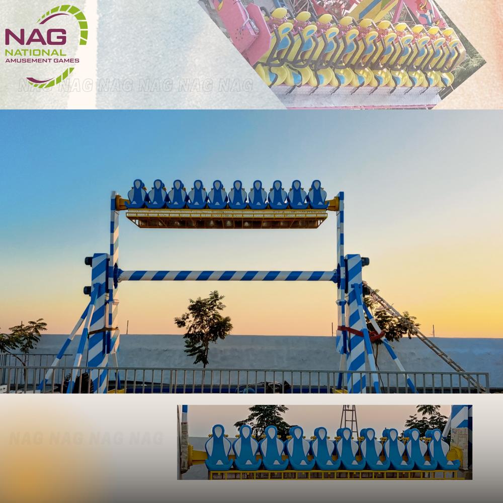 Amusement Park Top Spin And Tsunami Ride